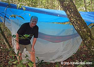 Birgir Gislason camping in Amazon jungle