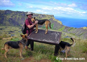Birgir Gislason and dogs Easter Island