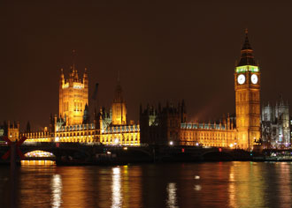 House of Parliament at night in London