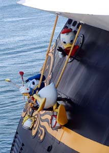 Donald duck painting Disney cruise ship