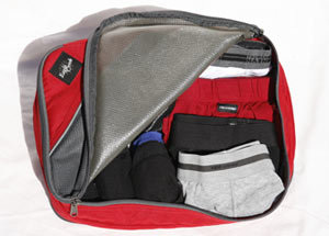 Eagle Creek packing cube filled with underwear