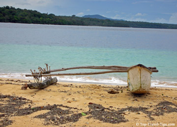 Pentecost Island - Vanuatu Traditional fishing canoe on the Pentecost Island in Vanuatu