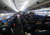 Inside airline cabin