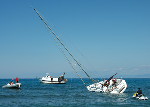 Insurance jargon - boat sinking Small boat sinking after accident at sea