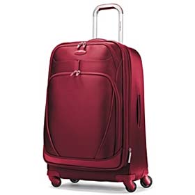 Red colored expandable spinner bag