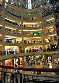 Inside of large shopping mall