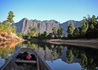 View on a river in Laos