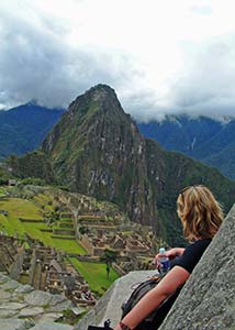 Asa Gislason at Machu Picchu in Peru